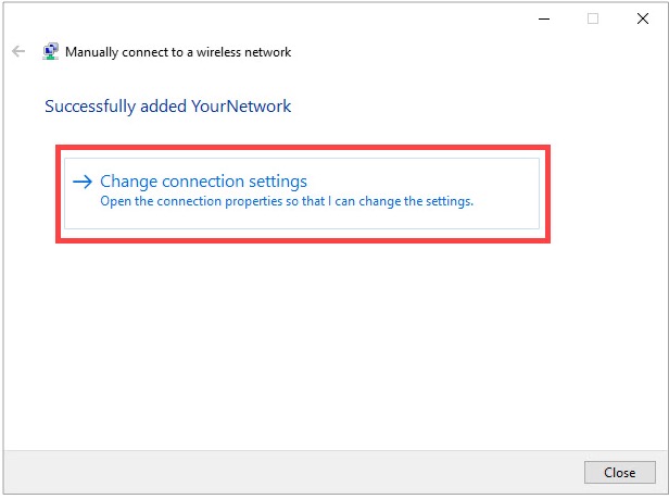 Change Connection Settings